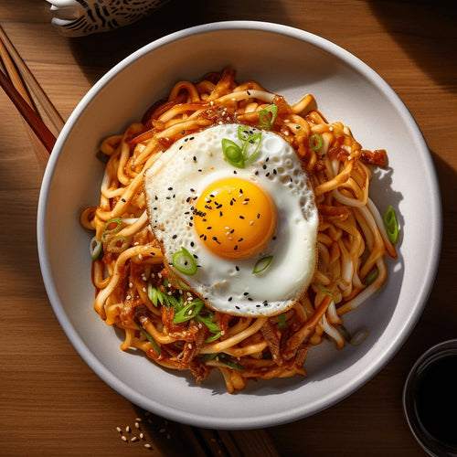 Cremige Kimchi Udon Nudeln